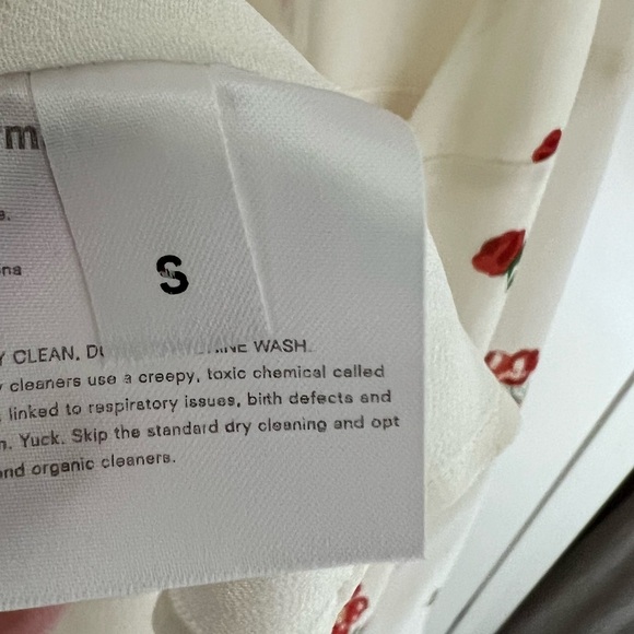 Reformation Lucky Wrap Mini Dress Magdalena Cream White Floral V-neck | Small - Picture 13 of 14